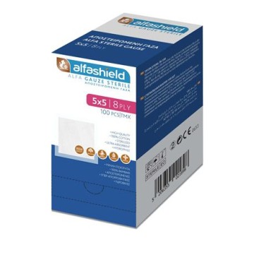 Alfashield Αποστειρωμένο Επίθεμα Γάζας Pack 5x 5cm 8ply 100τμχ Alfashield Αποστειρωμένο Επίθεμα Γάζας Pack 5x 5cm 8ply 100τμχ