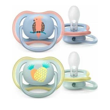 Philips Avent Ultra Air SCF085/12 Silicone Pacifiers for 0-6 months Parrot-Pineapples 2pcs