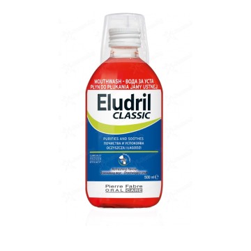 Eludril Classic, раствор для приема внутрь с хлоргексидином 0,10% и хлорбутанолом, 500 мл