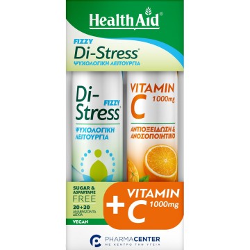 Health Aid Promo Fizzy Di-Stress, 20 Αναβράζοντα Δισκία & Vitamin C...