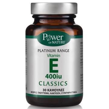 Power Health Classics Platinum Vitamin E 400iu - Για Αναπαραγωγή & Δέρμα 30 Κάψουλες