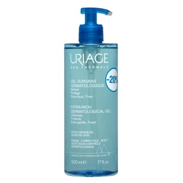 Uriage Gel Surgras Dermatologique, Очищающий гель для чувствительной кожи лица/тела 500 мл