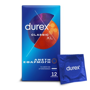 Durex Προφυλακτικά Classic Άνετη εφαρμογή XL 12τμχ Durex Προφυλακτικά Classic Άνετη εφαρμογή XL 12τμχ