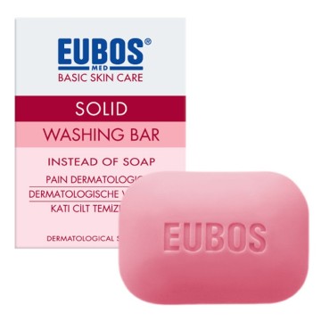 Eubos Solid Washing Bar Πλάκα Καθαρισμού Αντί Σαπουνιού Κόκκινο 125gr