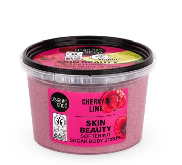 Organic Shop Skin Beauty Sugar Body Scrub με Κεράσι & Lime, 250ml