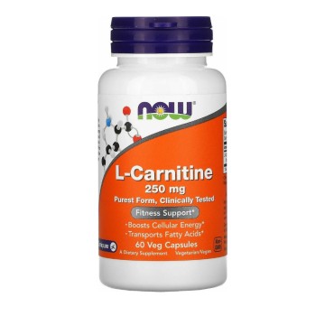 Now Foods L-Carnitine 250mg 60 φυτικές κάψουλες