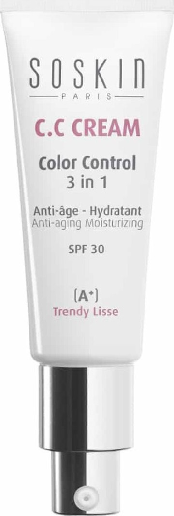 Soskin A+ CC Cream Color Control 3 в 1 SPF30 01 Beige Skin, Крем для лица с оттенком 20 мл