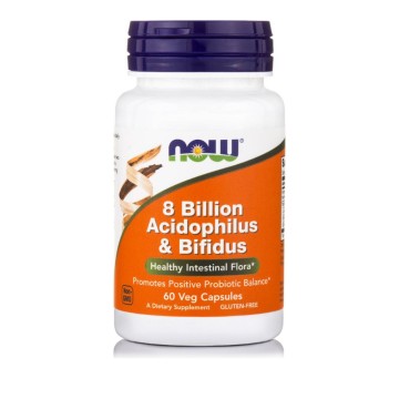 Now Foods Acidophilus & Bifidus 8 миллиардов 60 растительных капсул