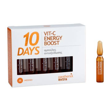 Panthenol Extra 10 Days Vit-C Energy Boost Αμπούλες Αντιοξείδωσης 10x2ml