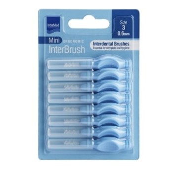 Межзубные мини-ершики Intermed Эргономичные с ручкой 0.6 мм, синие, 8 шт.
