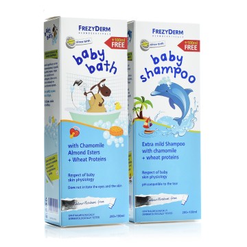 Frezyderm Πακέτο Προσφοράς Δύο Προϊόντα Baby Bath 300ml & Baby Shampoo 300ml