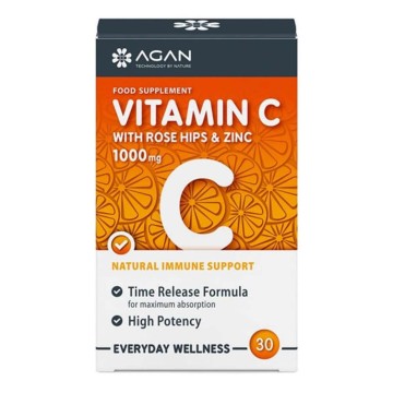 Agan Vitamin C 1000mg with Rose Hips & Zinc, 30 Ταμπλέτες