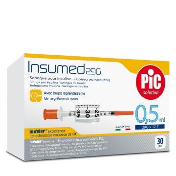 Инсулиновый шприц Pic Solution Insumed 0.5 мл 29Gx12.7 мм 30 шт.