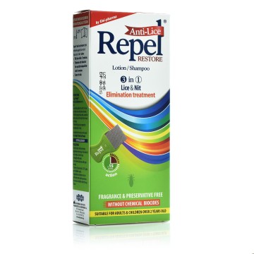 Repel Anti-Lice Restore Lotion/Shampoo, Шампунь-лосьон против вшей 200мл