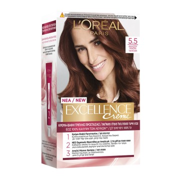 LOreal Excellence Creme No 5.5 Ακαζού Μαονί Βαφή Μαλιών 48ml LOreal Excellence Creme No 5.5 Ακαζού Μαονί Βαφή Μαλιών 48ml