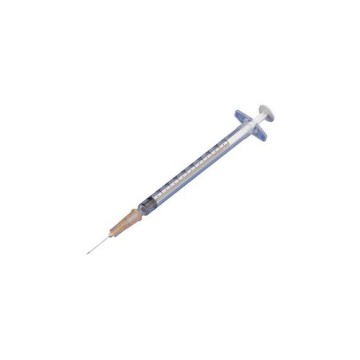 BD Plastipak Syringe with Needle 1ml 26GA x 3/8in (0.45 x 10mm) 1pc