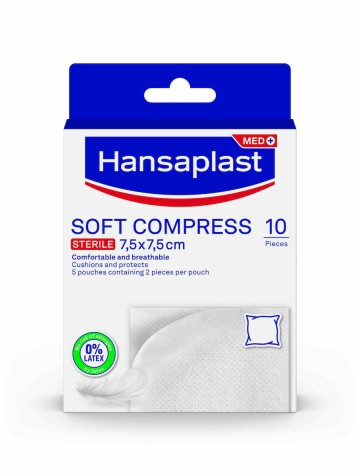 Hansaplast Med Soft Compress Αποστειρωμένη Γάζα 7.5x7.5cm 10τμχ