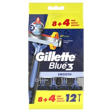 Gillette Blue3 Мужские одноразовые бритвы 8+4 шт.