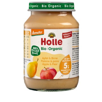 Holle Organic Φρουτόκρεμα με Μήλο και Αχλάδι από 5 μηνών 190g Holle Organic Φρουτόκρεμα με Μήλο και Αχλάδι από 5 μηνών 190g