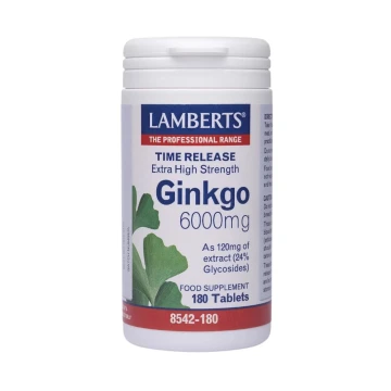 Lamberts Extracto de Ginkgo Biloba 6000 mg, 180 comprimidos
