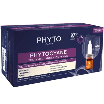 Phyto Phytocyane Traitement Anti-Chute Progressive Αμπούλες Μαλλιών κατά της Προοδευτικής Τριχόπτωσης για Γυναίκες 12x5ml