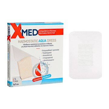 Medisei X-Med Robe Aqua Hémostatique, Autocollants Hémostatiques Imperméables 5x7cm 5 pcs