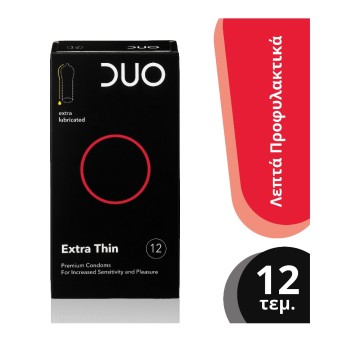 DUO Premium Extra Thin, Πολύ Λεπτά Προφυλακτικά 12τμχ DUO Premium Extra Thin, Πολύ Λεπτά Προφυλακτικά 12τμχ