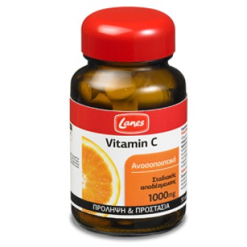 Lanes Витамин С 1000 mg с биофлавоноиди 30 таблетки - Профилактика на настинка