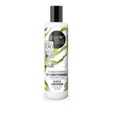 Natura Siberica Organic Shop Après-shampooing fortifiant contre la chute des cheveux, algues et citronnelle, 280 ml