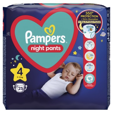 Pampers Night Pants Νο4 (9-15kg) 25τεμ Pampers Night Pants Νο4 (9-15kg) 25τεμ