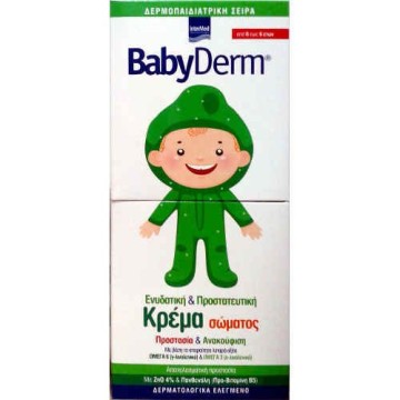 Intermed Babyderm Baby Cream 0-6 Ετών, Ενυδατική & Προστατευτική Κρέμα Σώματος Με Ωμέγα 3-6,125ml
