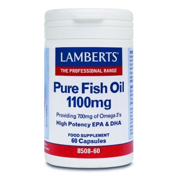 Lamberts Pure Fish Oil, Ω3 Λιπαρά Οξέα 1100mg 60Caps
