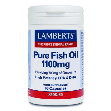 Lamberts Aceite de Pescado Puro, Ácidos Grasos Omega 3 1100mg 60Caps
