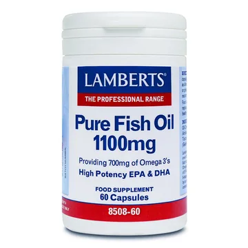 Lamberts Huile de Poisson Pure, Acides Gras Oméga 3 1100mg 60Caps Lamberts Huile de Poisson Pure, Acides Gras Oméga 3 1100mg 60Caps