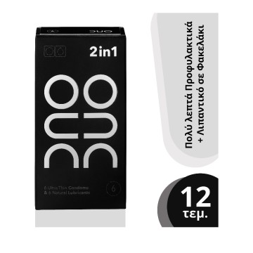 Ультратонкие презервативы и натуральные смазки DUO 2 в 1 6 шт.