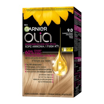 Garnier Olia Βαφή Μαλλιών 9.0 Ξανθό Πολύ Ανοιχτό Χωρίς Αμμωνία 60g Garnier Olia Βαφή Μαλλιών 9.0 Ξανθό Πολύ Ανοιχτό Χωρίς Αμμωνία 60g