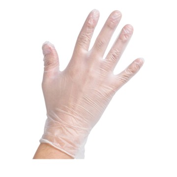 Meditrast Transparent Vinyl Gloves Without Powder Medium 100pcs