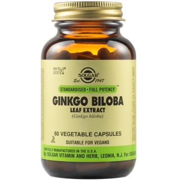 Solgar Extrait de Feuille de Ginkgo Biloba, 60 Gélules Végétales