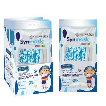 Syndesmos SynMask Μάσκα Προστασίας Μιας Χρήσης Χειρουργική Τύπου IIR BFE ≥ 98% για Παιδιά με Μπλε Παραλλαγή 5x10τμχ