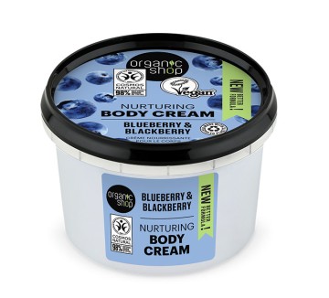 Natura Siberica-Organic Shop Nourishing Body Cream, Blueberry and Raspberry, 250ml