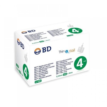 Gjilpëra insuline sterile BD Micro-Fine Penta Point 4mm x 0.23mm (32G) 100 copë