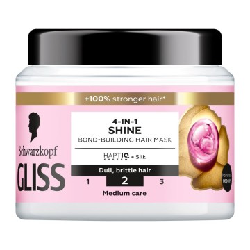 Gliss Hair Mask 4-In-1 Shine Bond-Building Hair Mask, 400ml