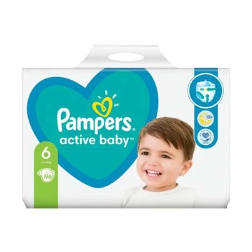 Pampers Active Baby Couches Taille 6 (13-18 kg), 96 pièces