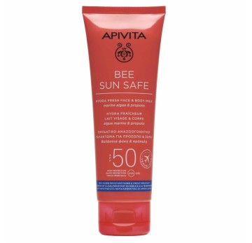 Apivita Bee Sun Safe Hydra Face & Body Milk SPF50، حجم السفر 100 مل