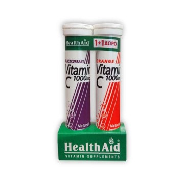Health Aid Promo Vitamina C Ribes Nero 20 compresse effervescenti & Vitamina C Arancia 1000mg 20 compresse effervescenti