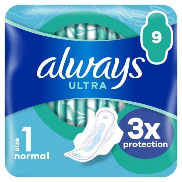 Always Ultra Normal (Μέγεθος 1) Σερβιέτες με Φτερά 9τμχ Always Ultra Normal (Μέγεθος 1) Σερβιέτες με Φτερά 9τμχ