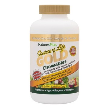 Natures Plus Source Life Gold 90 Tablets 90 Tropical Fruit Chewable Tablets