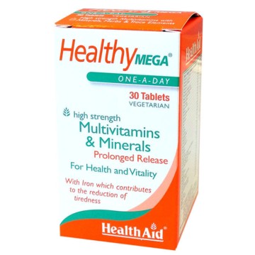 Health Aid Healthy Mega multivitaminici e minerali, multivitaminici e minerali 30 compresse vegan