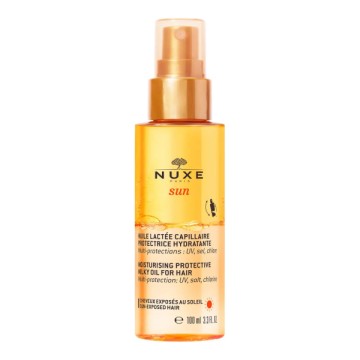Nuxe Sun Huile Lactée Hydratante pour Cheveux, Emulsion Capillaire Hydratante Solaire 100 ml