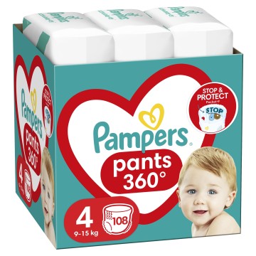 Pantallona Pampers No 4 (9-15kg) 108 copë